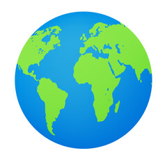 Earth globes isolated on white background. Flat planet Earth icon.  stock illustration.