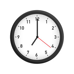  simple classic black and white round wall clock.  stock illustration.