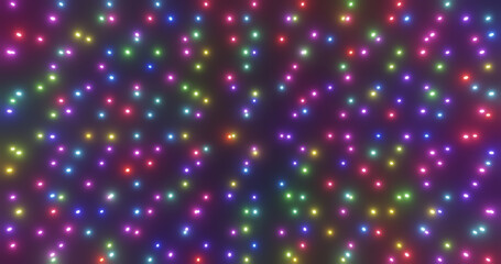 Naklejka premium Render with bright multicolored glowing dots
