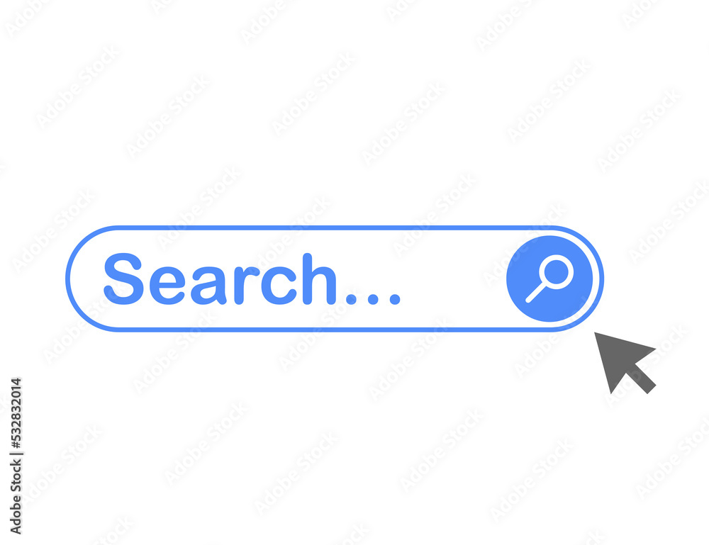 Poster set search bar element design, set of search boxes ui template isolated on blue background. stock il