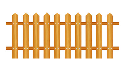 Picket fence, wooden textured, rounded edges.  stock illustration.