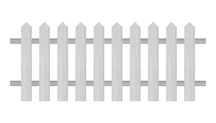 Picket fence, wooden textured, rounded edges.  stock illustration.