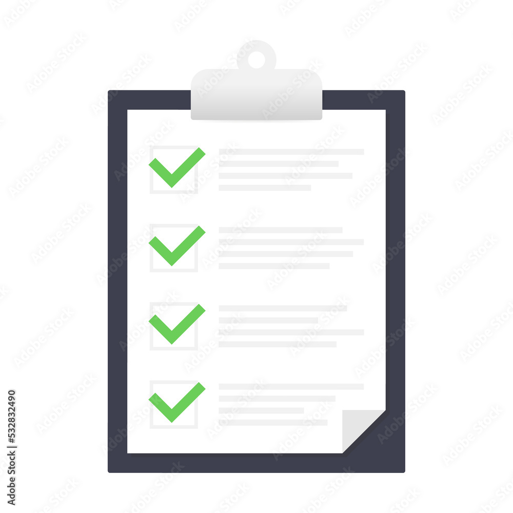 Poster clipboard with checklist icon. clipboard with checklist icon for web. illustration.