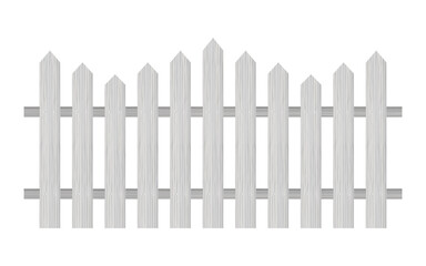 Picket fence, wooden textured, rounded edges.  illustration.