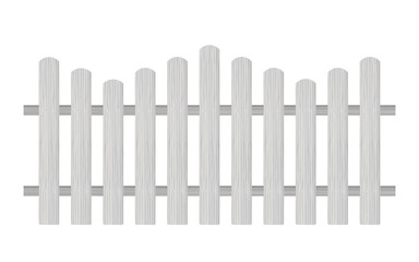 Picket fence, wooden textured, rounded edges.  illustration.