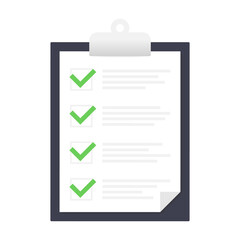 Clipboard with checklist icon. Clipboard with checklist icon for web.  illustration.