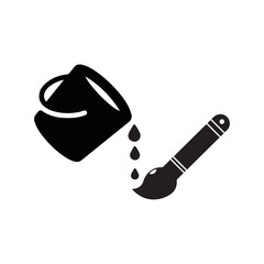 Artistic brush clean paint icon | Black Vector illustration |