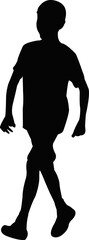 a boy walking body silhouette vector