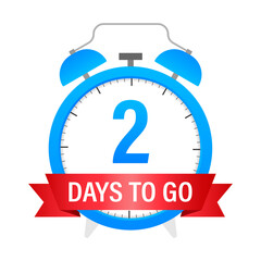 Two days to go sign.  stock illustration.