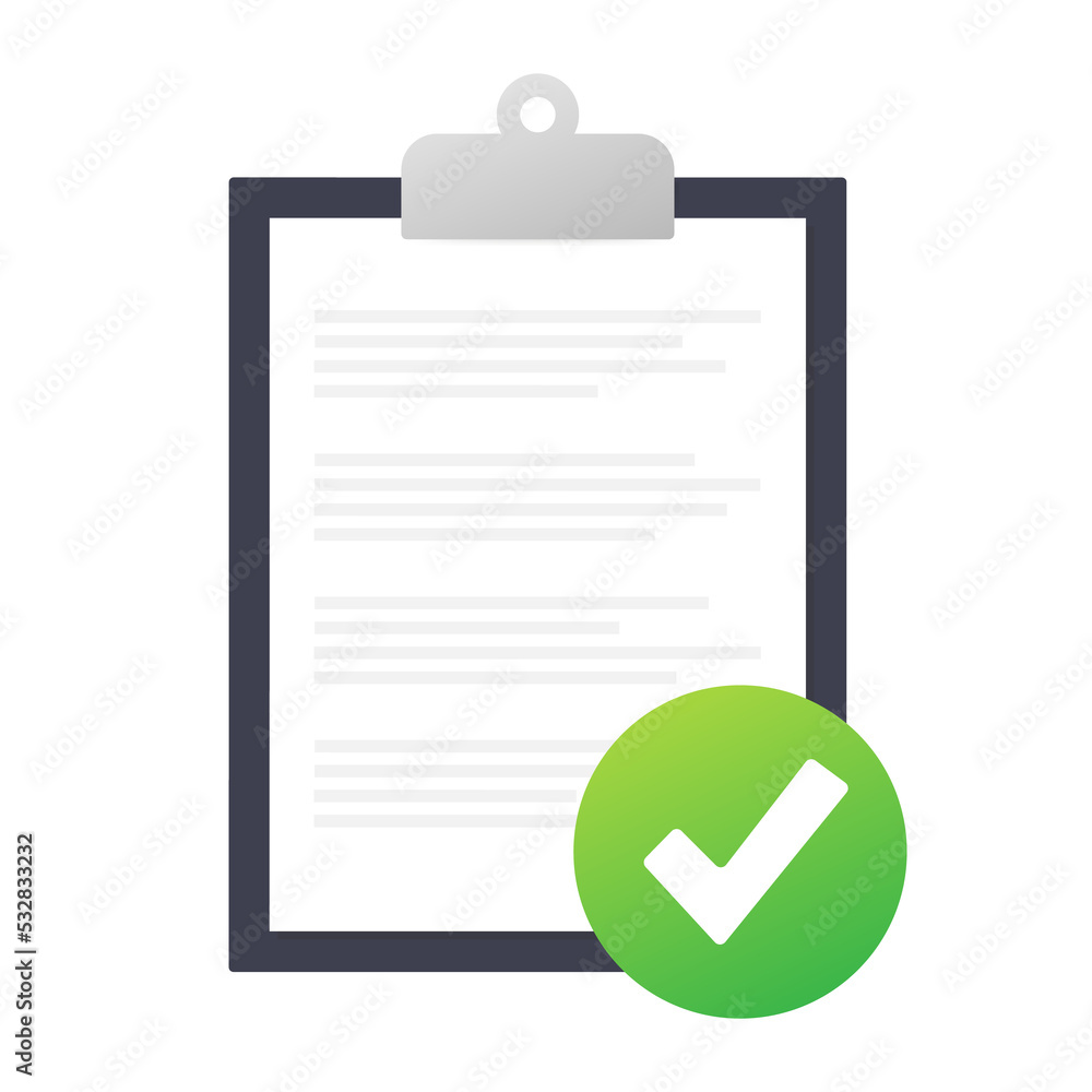 Poster clipboard with checklist icon. clipboard with checklist icon for web. illustration.