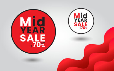 Mid year sale. special offers and promotion template Vector illustration
