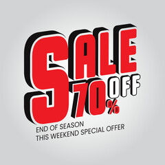 End of season. special offers and promotion template Vector illustration