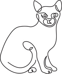 abyssinian cat breeds animal pet minimal outline art