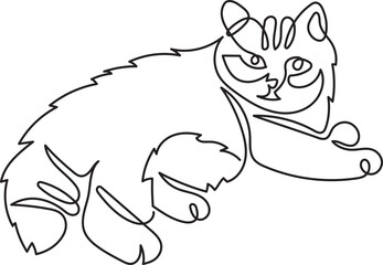 siberian cat breeds animal pet minimal outline art