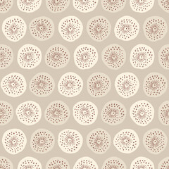 Bohemian Abstract Circles Art Vector Seamless Pattern