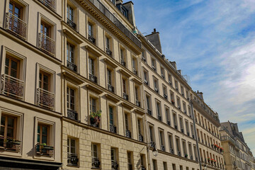 Fototapeta na wymiar typical parisian building, haussmannian architecture , real estate