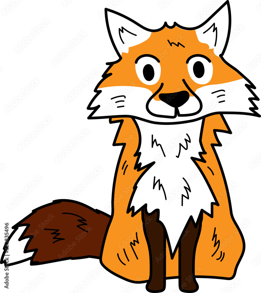 Wall mural fox clipart animal cartoon for kid