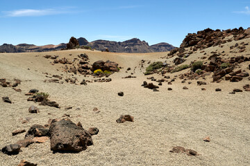 Fototapeta na wymiar Stone desert around Teide volcano