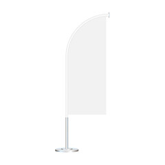 Beach Flag Stand Empty Template Mockup Set on a Grey.  stock illustration.