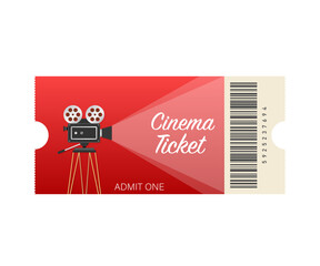 Cinema tickets isolated on white background. Realistic front view. Movie banner. Cinema Movie Tickets Set.  stock illustration.
