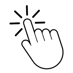 Hand cursor icon click.  stock illustration.