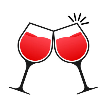 The wineglass icon. Goblet symbol.  stock illustration