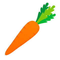 Carrot icon. Flat design on a white background.  stock illustration