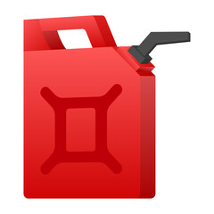 Diesel fuel. Red canister isolated on white background.  stock illustration.