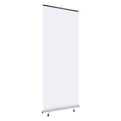 Blank roll-up banner display. Roll up banner stand.  stock illustration.