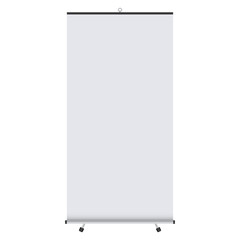 Blank roll-up banner display. Roll up banner stand.  stock illustration.