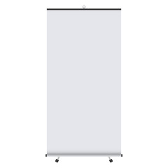 Blank roll-up banner display. Roll up banner stand.  stock illustration.
