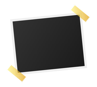Photo frame mockup design. Realistic photograph with blank space for your image.  stock illustration.