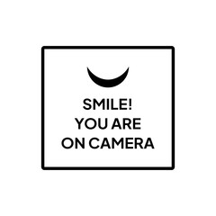 Warning sign or label for industrial.  Caution for smile you are on camera (cctv)