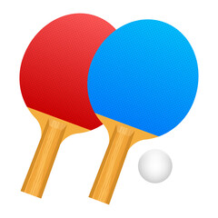 Two rackets for playing table tennis.  stock illustration.