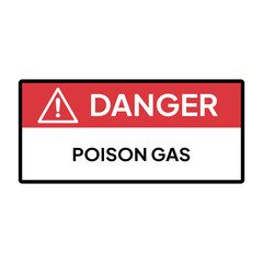 Warning sign or label for industrial.  Caution for keep away from posion gas.