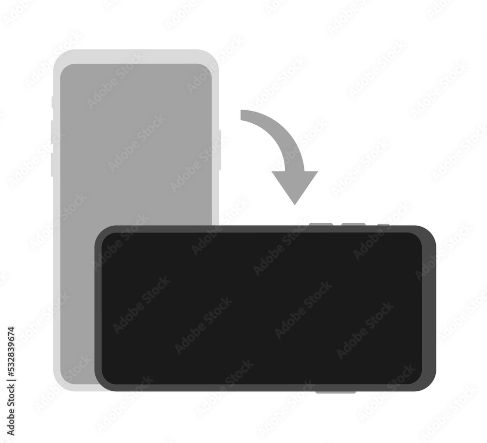 Poster rotate smartphone isolated icon. device rotation symbol. turn your device.