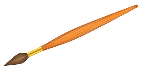Realistic Artist Paintbrushes Set. Fan, Angle Brush.  stock illustartion.