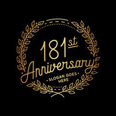 181 years anniversary celebrations design template. 181st logo. Vector and illustrations.
