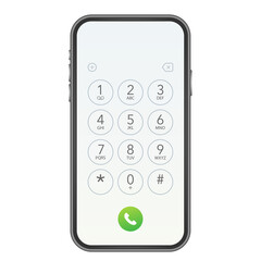 Keypad for on smartphone screen. Application Interface on mobile phone.  stock illustration. © DG-Studio