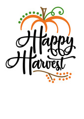Happy harvest season decor. Thanksgiving clipart. House decor  Isolated transparent background.