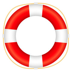 Realistic Style, lifebuoy Isolated on blue Background.  stock illustration.