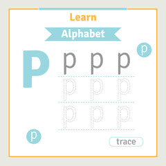 Alphabet letter tracing worksheet for kids preschool illustration learning activity for kids back to school alphabet coloring book