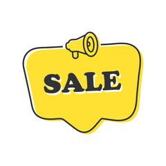 Speech bubble shaped banner, price tag, sticker, badges, sale text