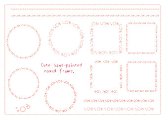 使いやすい手書きの素朴フレーム （オレンジ）