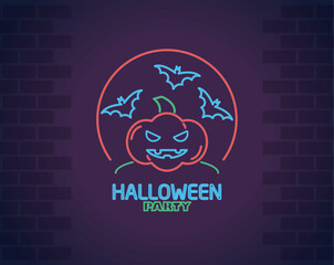 halloween party neon labbel