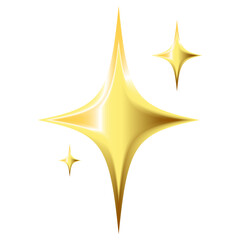 3d golden star vector isolated on white background