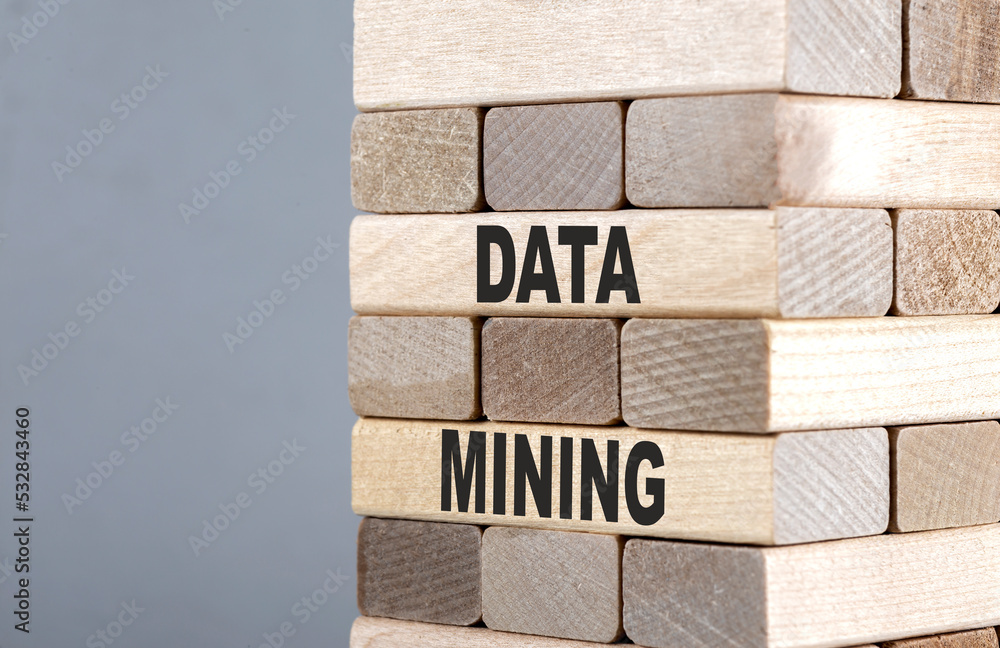 Poster the text on the wooden blocks data mining