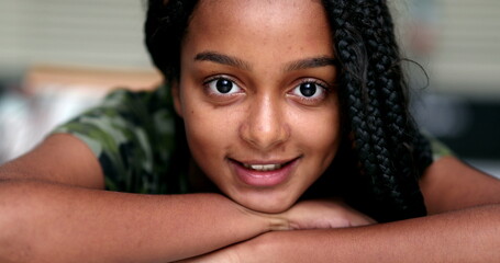 African descent teen girl portrait close-up face