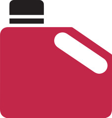 red fuel can icon. red Fuel Canister Flat Vector Icon. red fuel canister with a biofuel icon. Canister of gasoline. red Metal military style