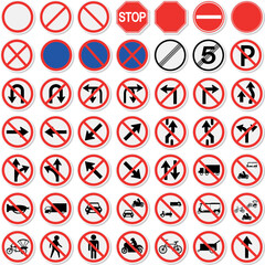 set of icons traffic not allowed signs